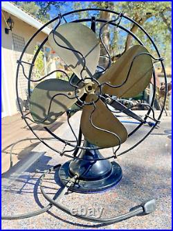 Antique Model 254 Century Electric Fan With Brass Blades Pat 1914 Parts or (t)