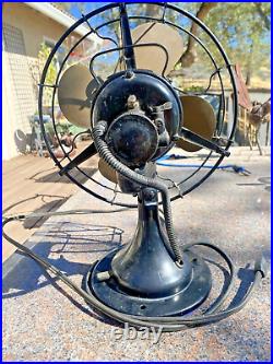 Antique Model 254 Century Electric Fan With Brass Blades Pat 1914 Parts or (t)