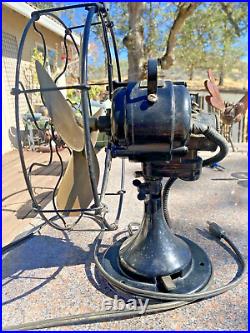 Antique Model 254 Century Electric Fan With Brass Blades Pat 1914 Parts or (t)