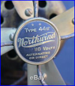 Antique North Wind Type 44B Electric Fan 6.5 Art Deco 4 Blade 110V 44 B Emerson