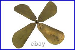 Antique Old Brass 16 Unknown Maker Oscillating Fan Replacement Part 4 Blade