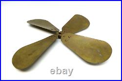 Antique Old Brass 16 Unknown Maker Oscillating Fan Replacement Part 4 Blade