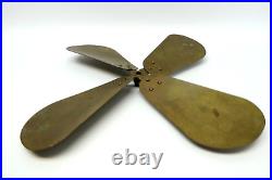 Antique Old Brass 16 Unknown Maker Oscillating Fan Replacement Part 4 Blade