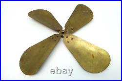 Antique Old Brass 16 Unknown Maker Oscillating Fan Replacement Part 4 Blade