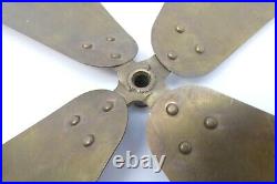 Antique Old Brass 16 Unknown Maker Oscillating Fan Replacement Part 4 Blade