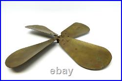 Antique Old Brass 16 Unknown Maker Oscillating Fan Replacement Part 4 Blade