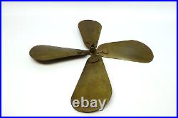 Antique Old Brass 16 Unknown Maker Oscillating Fan Replacement Part 4 Blade