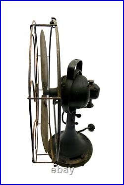 Antique Old General Electric GE Type AOU 4 Brass Blade Oscillating Desk Fan 16