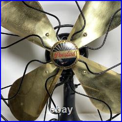 Antique Peerless Type 460826 Brass Bladed Oscillating Vintage Fan Works ...