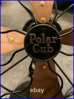 Antique Polar Cub Brass Blade Electric Fan, 10 Blades, 13 Tall