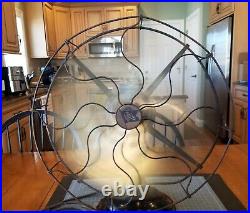 Antique R&M Electric Fan 4 Brass Blades Cage Robbins & Myers Oscillating gw