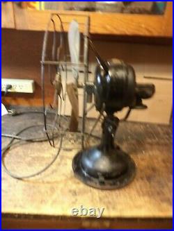 Antique R&M Electric Fan 4 Brass Blades Robbins & Myers Oscillating WORKING