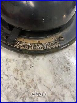 Antique ROBBINS & MYERS 12 3 Speed Oscillating ELECTRIC FAN 4602