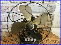 Antique Rare GE Brass Blade Fan 6 General Electric Small