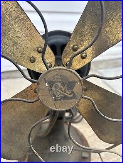 Antique Robbin's & Myers's Model 3854 Brass 4 Blade Fan 16