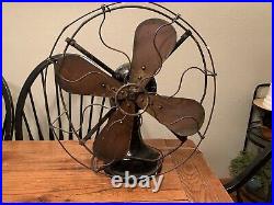 Antique Robbins And Myers Model 1159 16 Table Fan. Runs But Needs Work