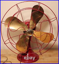 Antique Robbins Meyers 16 Brass bladed red fan runs but oscillator broken