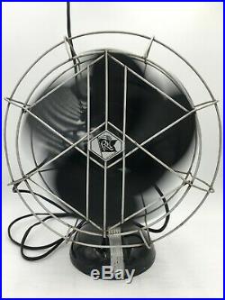 (Antique!) Robbins & Myers 1937 12 3-Speed Oscillating Tabletop Fan 1504A USA