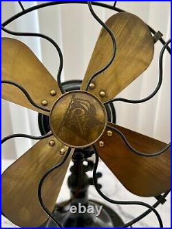 Antique Robbins & Myers 3 Speed, 4 Brass Blades Electric Fan 3804, Made USA