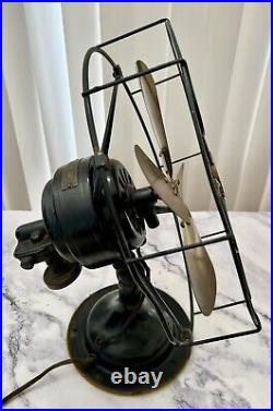 Antique Robbins & Myers 3 Speed, 4 Brass Blades Electric Fan 3804, Made USA