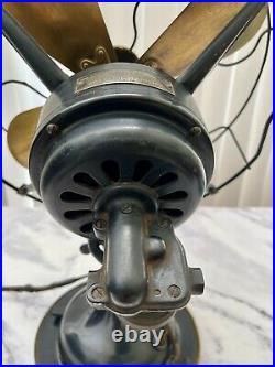 Antique Robbins & Myers 3 Speed, 4 Brass Blades Electric Fan 3804, Made USA