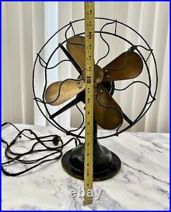 Antique Robbins & Myers 3 Speed, 4 Brass Blades Electric Fan 3804, Made USA