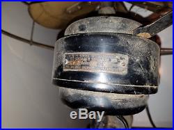 Antique Robbins Myers 6 Brass Blade Fan 16 Inch List No. 2426 HTF Rare USA 3 Spd