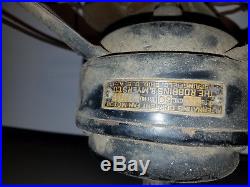 Antique Robbins Myers 6 Brass Blade Fan List No. 2104 Works Vtg 3 Speed HTF Rare