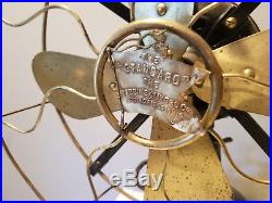 Antique Robbins Myers Brass Blade Fan Standard 3 Speed List No. 1153 HTF Rare Ex