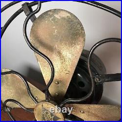 Antique Robbins & Myers Brass Oscillating Fan 3600 WORKS