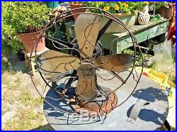 Antique Robbins & Myers Co. 13 Electric Fan 3 Speed Brass Blade Works