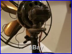 Antique Robbins Myers Co Brass Blade Fan 2610 HTF Rare Vtg Electric Oscillating