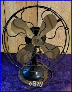 Antique Robbins & Myers Co. Oscillating 3 Speed Fan Blade 10 Vintage Electric