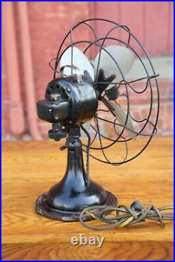 Antique Robbins Myers Electric Motor 12 Metal Blade Fan 3 SPEED Oscillating Vtg