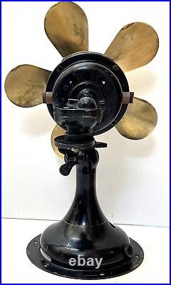 Antique Robbins & Myers Ohio Electric RARE 5 Blade Desk Fan # 2610 Missing Parts