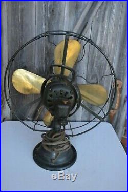 Antique Sprague Electric Brass Fan Type AOU Form V2 75425 16 in. Blade 272040-1