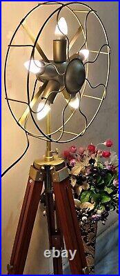 Antique Tripod Fan 5 Light Lamp Floor Tripod Stand x-mas gift item