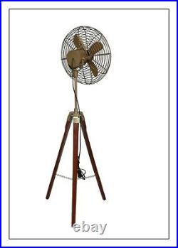 Antique Tripod Fan With Stand Nautical Floor Fan Vintage Style Home Desk item