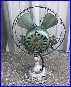 Antique VTG 1906 WESCO SUPPLY 12 ORNATE Brass Electric Fan by EMERSON ELECTRIC
