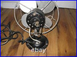 Antique VTG Gilbert Black Silver Swan 9 10 Electric Fan 1930s Oscillating Rare