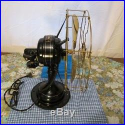 Antique VTG Restored 1915 Robbins & Myers R & M Model 2404 Brass Electric Fan