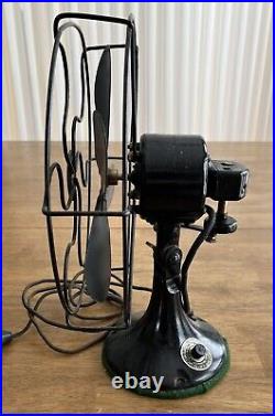 Antique Victor Electric 12 Fan, 1 Speed Oscillating Iron/Steel Cage/Base