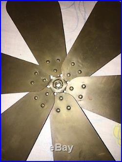 Antique Vintage 16 6 Blade Brass Electric Fan Blade And Cover And Brackets