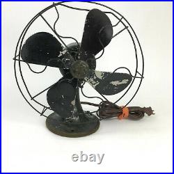 Antique Vintage 1930s GE Non-oscillating Fan Cat 19X257 Art Deco Tested & Works