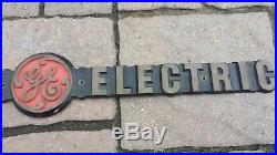 Antique Vintage 24 Inches Brass General Electric Ge Rare Sign Plaque Name Plate
