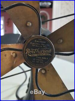 Antique Vintage 9 Emerson Northwind Desk Fan 444-a Ge Westinghouse Era - Vgc