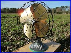 Antique Vintage Electric RESTORED Emerson Oscillating 6250-H Jubilee Brass Fan