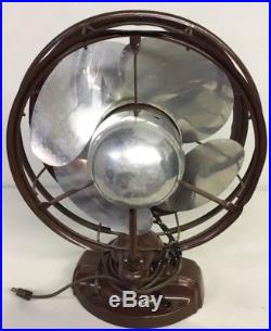Antique Vintage Emerson 12 Silver Swan Electric Oscillating Fan Art Deco