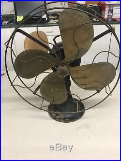 Antique Vintage Emerson 29648 Electric Desk Fan 16 Brass Blades