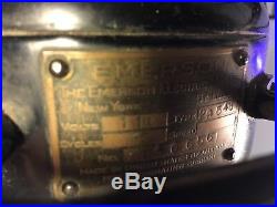 Antique Vintage Emerson Brass Blade 3 Speed Oscillating Fan 16 Type 29648 Works